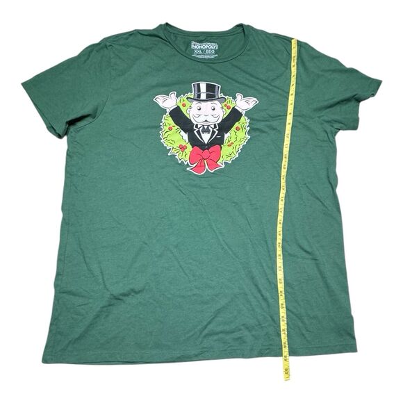 T Shirt‎ Mr Monopoly Board Game Character Christmas Holiday Wreath Old Navy XXL - Picture 4 of 5